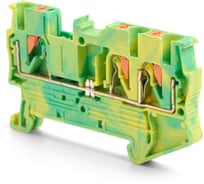 Пружинный 3-проводной проходной зажим STEKKER ЗНИ - 2,5, jxb pt 2.5 tw, желтый, зеленый ld573-1-25, 49259