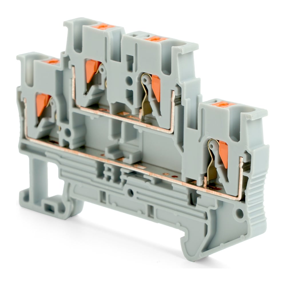 Пружинный 4-проводной проходной зажим STEKKER ЗНИ - 2,5 ,jxb pt 2,5 ...