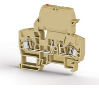 Пружинный клеммник Klemsan с держ. предохр. (5x20, 5x25), откид.картридж, с индикацией 110VAC, на DIN-рейку, 4 мм.кв., (бежевый); YBK ILD 110 VAC 20 шт. 0.0.0.3.355850