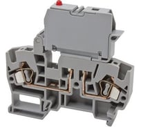 Пружинный клеммник Klemsan с держ. предохр. (5x20, 5x25), откид.картридж, с индикацией 220VDC, на DIN-рейку, 4 мм.кв., (серый); YBK SLD 220VDC 20 шт. 0.0.0.3.355789