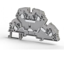 2-х ярусный пружинный клеммник Klemsan 4 мм.кв., с диодом, (серый); YBK4-2FD-A 20 шт. 0.0.0.3.318219