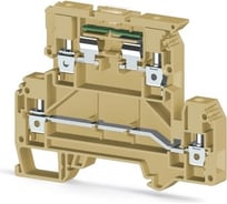 2-х ярусный клеммник Klemsan с держ. предохр. (5x20, 5x25) на DIN-рейку, 4 мм.кв., с индикацией 24VDC (бежевый); AVK 4 FS 50 шт. 0.0.0.3.353320