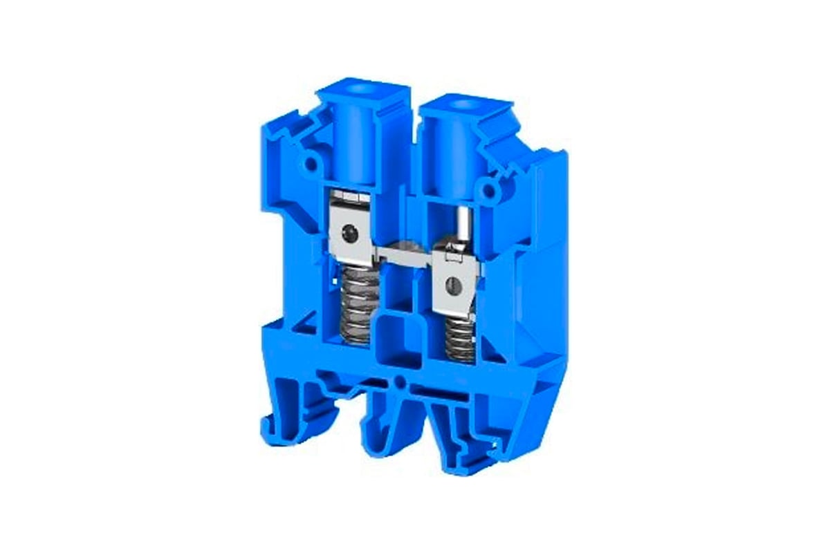 Клеммник на DIN-рейку Klemsan с пружиной, 10мм.кв., синий; AVK-Y10 70 ...