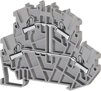 Быстрозажимной пружинный клеммник Klemsan Push in, 2-х ярусный, 2,5мм.кв., с внутренней перемычкой, серый; PYK2,5-2FK 40 шт. 0.0.0.3.307239