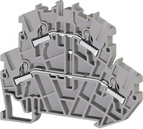 Быстрозажимной пружинный клеммник Klemsan Push in, 2-х ярусный, 2,5мм.кв., с диодом, серый; PYK2,5-2FD A 40 шт. 0.0.0.3.307369