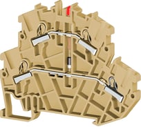 Быстрозажимной пружинный клеммник Klemsan Push in, 2-х ярусный, 2,5мм.кв., с индикацией 24VDC, бежевый; PYK2,5-2FLD 24VDC 40 шт. 0.0.0.3.307340