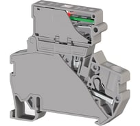 Быстрозажимной пружинный клеммник Klemsan Push in, с держателем предохранителя, с индикацией 24VDC, 4 мм.кв., серый; PYK 4SLD 24VDC (5x20) 15 шт. 0.0.0.3.307259