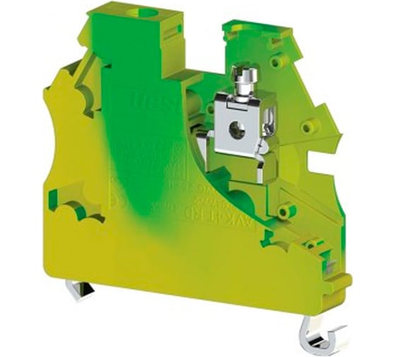Клеммник на DIN-рейку Klemsan 4 мм.кв., земля; AVK4 TRD/NM Серия V0 50 шт. 0.0.0.3.341100
