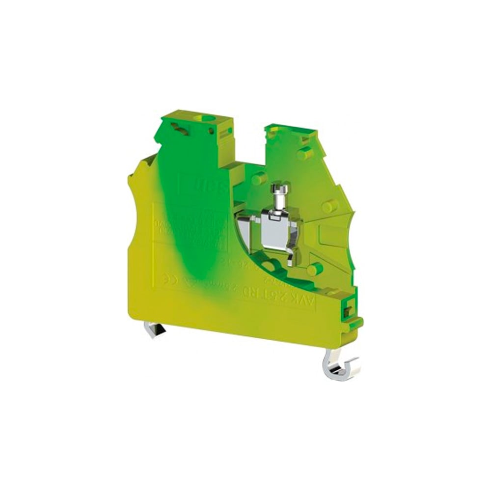 Клеммник на DIN-рейку Klemsan 2,5 мм.кв., земля; AVK2,5 TRD 50 шт. 0.0 ...