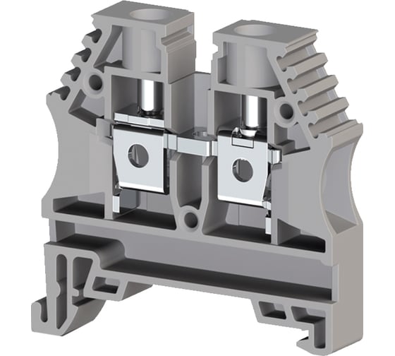 Клеммник на DIN-рейку Klemsan 6мм.кв., серый; AVK6/NM Серия V0 60 шт. 0.0.0.3.309029 1
