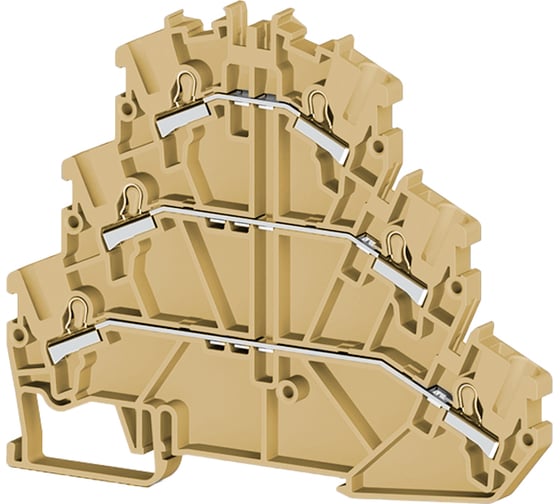 Быстрозажимной пружинный клеммник Klemsan 3-х ярусный, Push in, 2,5 мм.кв., бежевый; PYK2,5-3F 30 шт. 0.0.0.3.307190 1