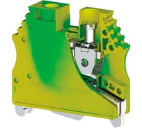 Клеммник на DIN-рейку Klemsan 10 мм.кв., земля; AVK 10TK/NM Серия V0 25 шт. 0.0.0.3.341030