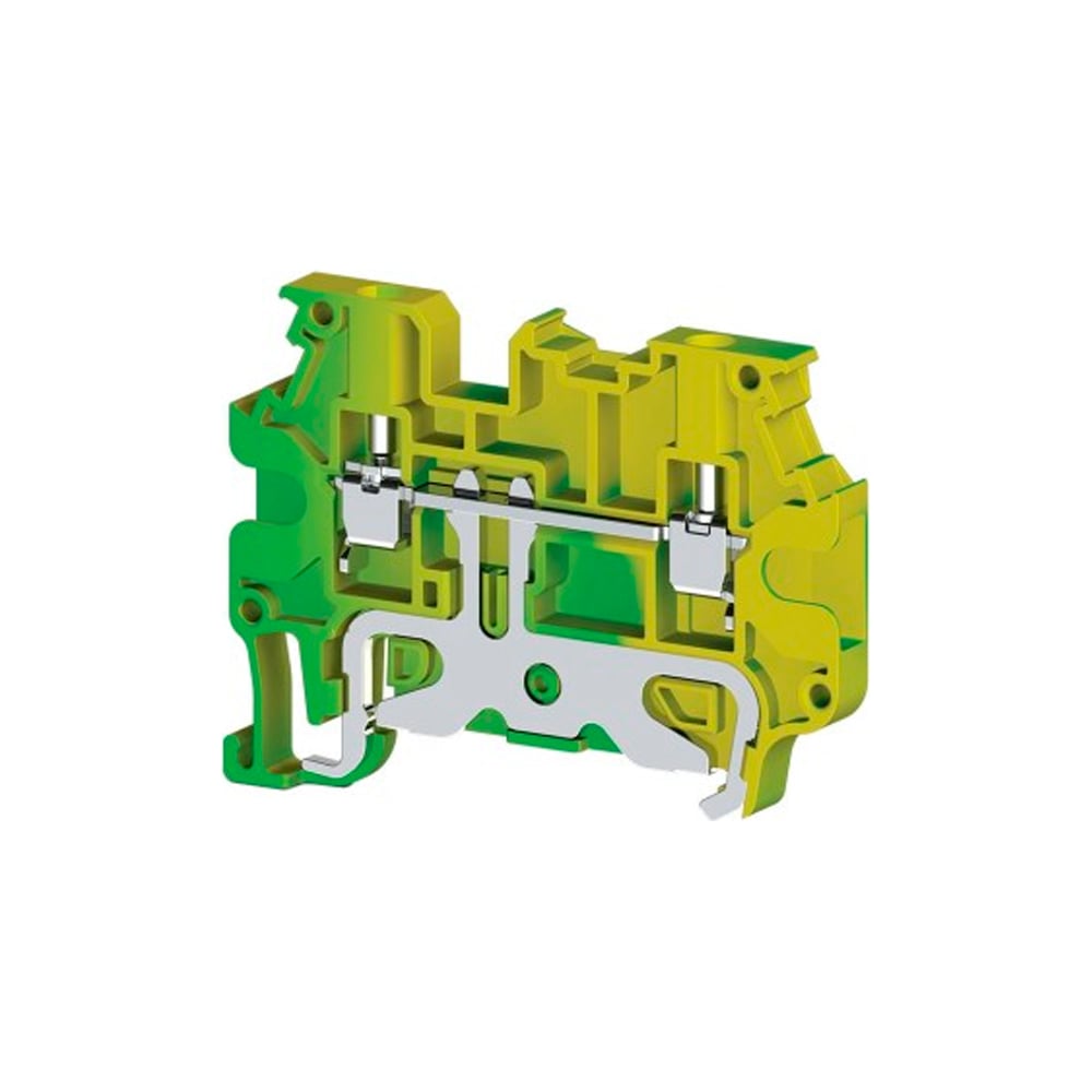 Клеммник на DIN-рейку Klemsan 2,5 мм.кв., с двумя перемычками, земля ...