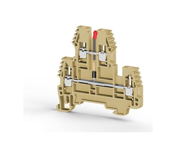 Клеммник Klemsan 2-х ярусный, 2,5 мм.кв., с индикацией 48 VDC, (бежевый); PIK2,5 NLD 48VDC 20 шт. 0.0.0.3.317420 1