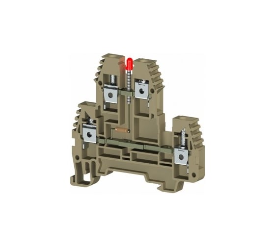 Клеммник Klemsan 2-х ярусный, 4 мм.кв., с индикацией 110 VDC, (бежевый); PIK4 NLD 110VDC 20 шт. 0.0.0.3.319620 1