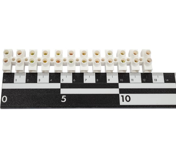 Клеммный блок OXION 10a, сечение 10мм2, 400v, белый, латунь, полипропилен OX-TB6022