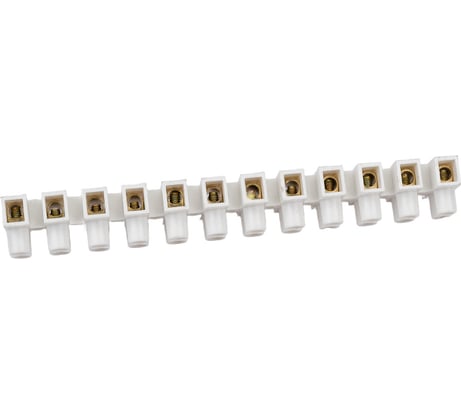 Клеммный блок OXION 6a, сечение 6мм2, 400v, белый, латунь, полипропилен OX-TB6021