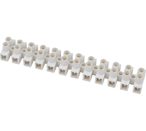 Клеммный блок OXION 6a, сечение 6мм2, 400v, белый, латунь, полипропилен OX-TB6021