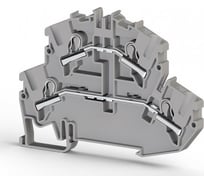 2-х ярусный пружинный быстрозажимной клеммник Klemsan (Push in), 4 мм.кв. (серый); PYK4-2F 25 шт. 0.0.0.3.307579