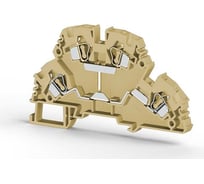 2-х ярусный пружинный клеммник Klemsan 4мм.кв., с внутр.перемычкой, (бежевый); YBK4-2FK 20 шт. 0.0.0.3.318120