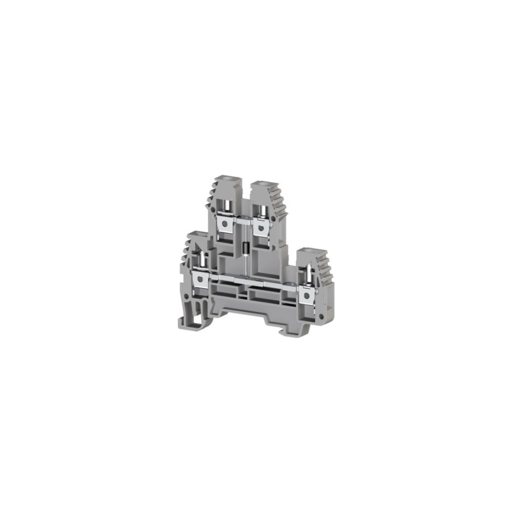 2-х ярусный клеммник Klemsan 4мм.кв., с диодом, (серый); PIK4ND-A 20 шт ...