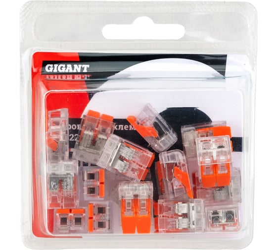 Двухпроводная клемма Gigant 20 шт/уп 0,08-2,5(4)мм² GCT-221-412-20