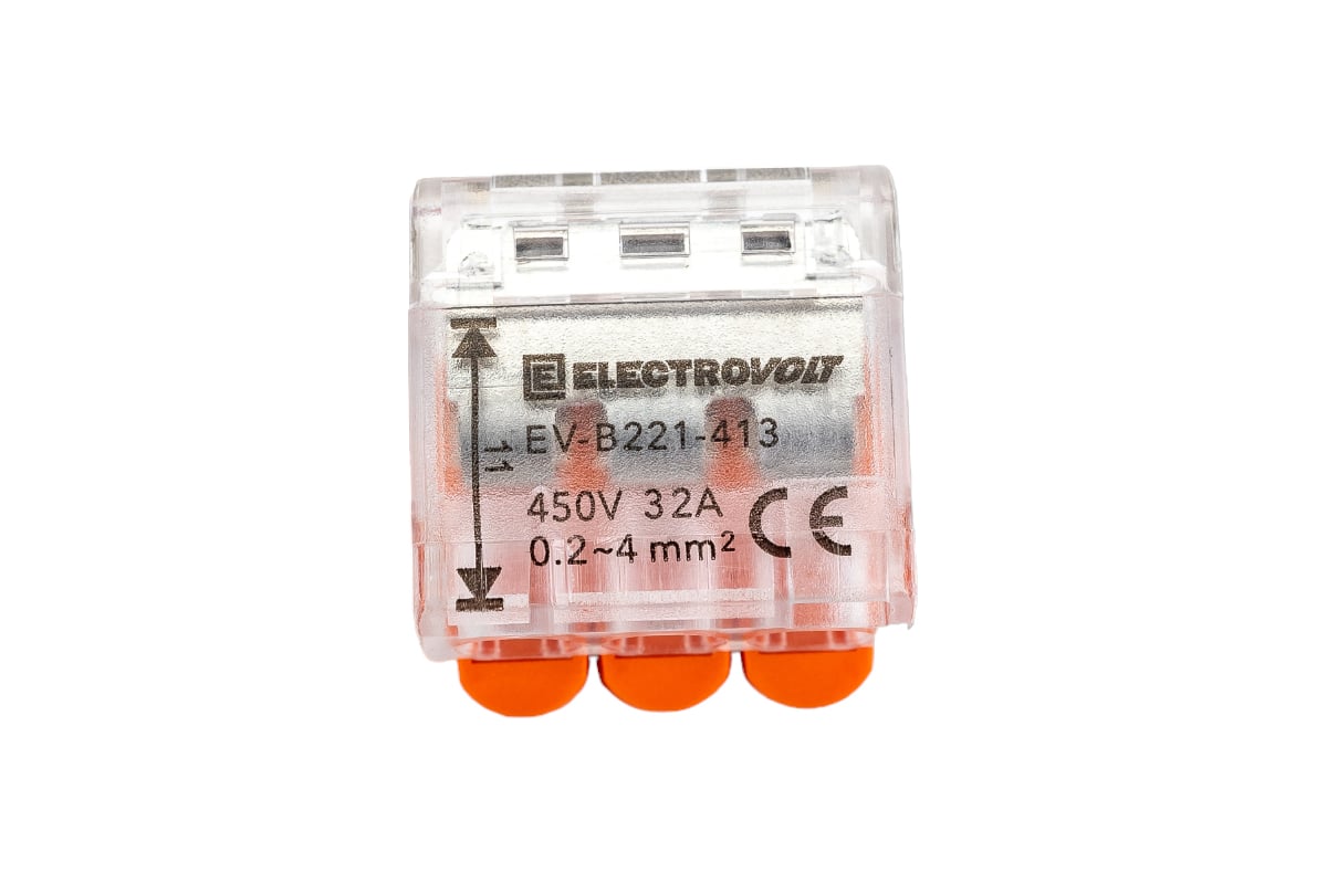 Трехпроводная клемма Gigant 6 шт/уп 0,08-2,5(4)мм² GCT-221-413-6 ...