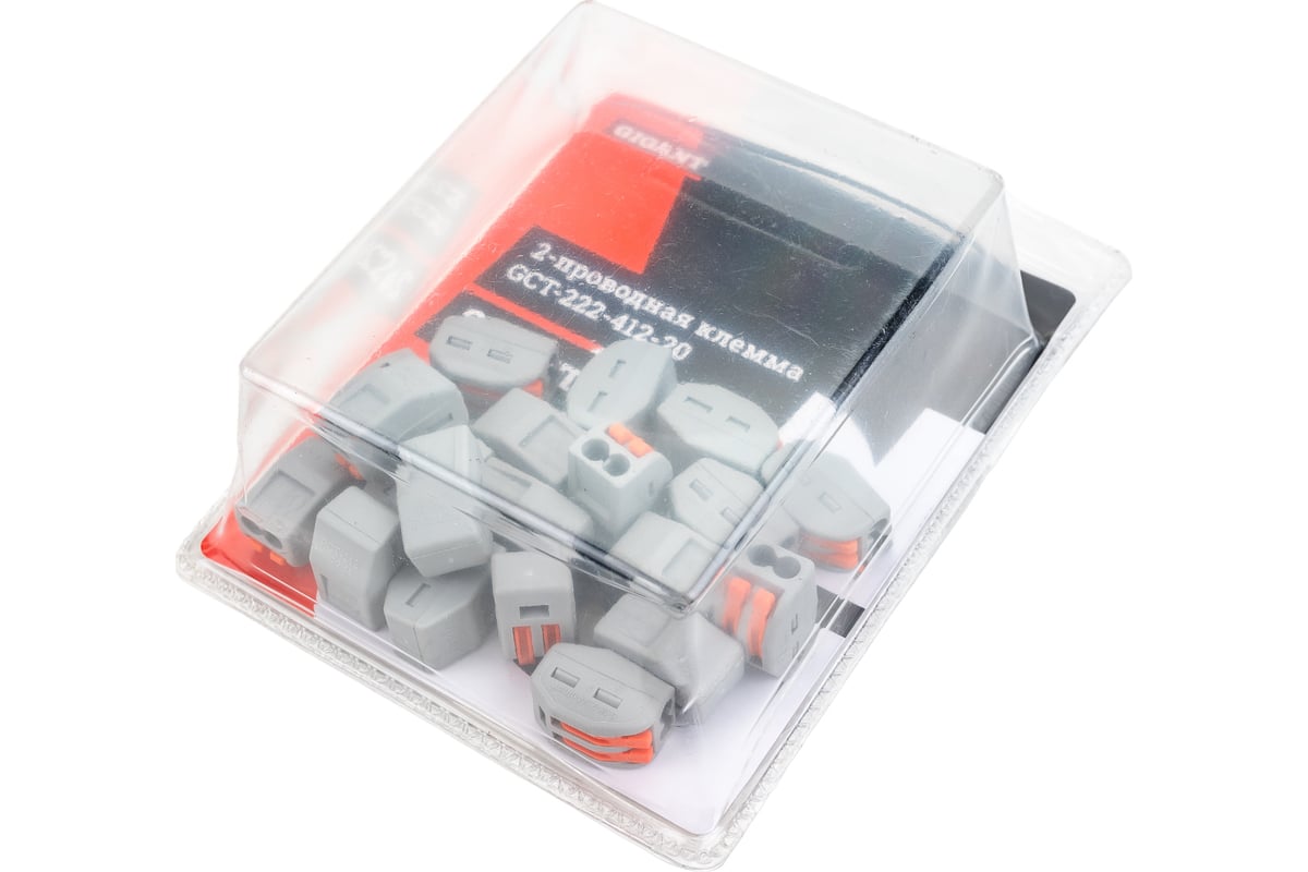 Двухпроводная клемма Gigant 20 шт/уп 0,08-2,5(4)мм² GCT-222-412-20 ...