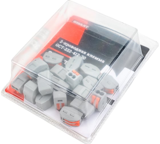 Двухпроводная клемма Gigant 20 шт/уп 0,08-2,5(4)мм² GCT-222-412-20