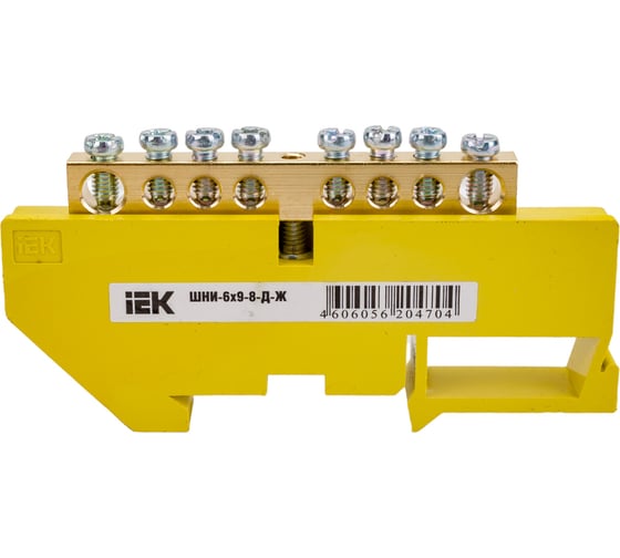 Нулевая шина на DIN-изоляторе IEK ШНИ-6x9-8-Д-Ж YNN10-69-8D-K05
