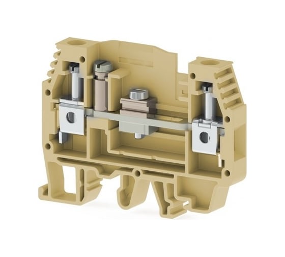 Клеммник Klemsan измерительный с 1-м тест.разъемом, 6мм.кв., (бежевый); WGL 60 шт. 0.0.0.3.375701 1