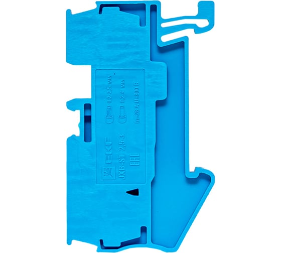 Клеммная пружинная колодка EKF JXB-ST-2.5 31А 3 вывода синяя plc-jxb-st-2.5-3-blue