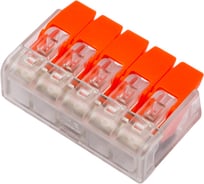 Универсальная клемма НЗЭТК СМК 221-415, 5-проводная прозрачная 0,08-2,5/4 мм² (40 шт./уп.) smk-221-415