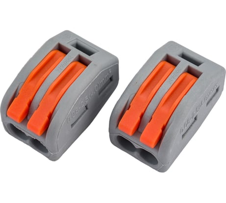 Клемма СВЕТОЗАР соединительная, разъемная, 2-х проводная, 400В, 32А, 0,5-2,5мм2/0,5-4мм2, 2шт 49190-2