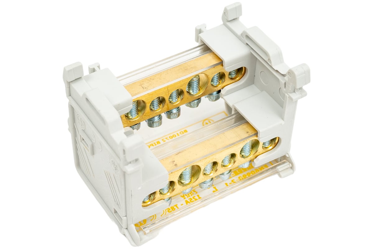 Распределительный блок DKC на DIN-рейку 2р, 100А, 5x6мм, 2x7,5мм ...