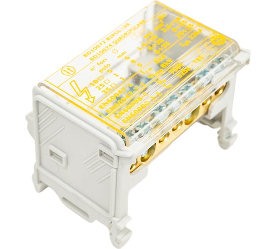 Распределительный блок DKC на DIN-рейку 2р, 100А, 5x6мм, 2x7,5мм, BD10072