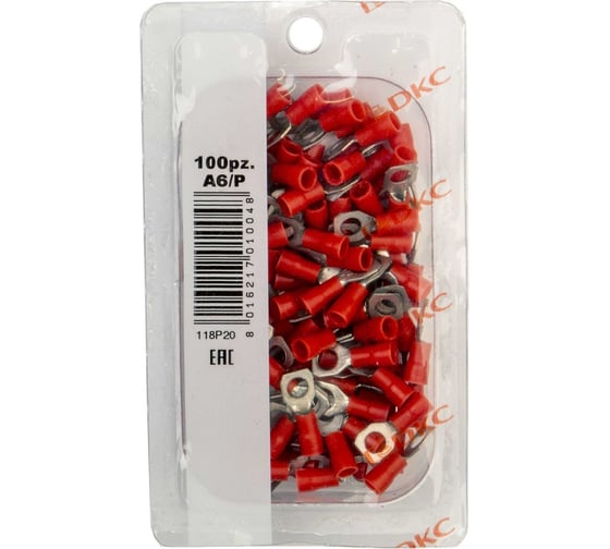 Наконечник НКИ DKC, 1,5-6 красный 100шт QUADRO 2A6P