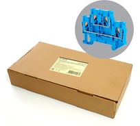 Пружинный 4-проводной проходной зажим 2 уровня STEKKER ЗНИ - 2,5 ,jxb pt 2,5, синий ld575-2-25, 49255