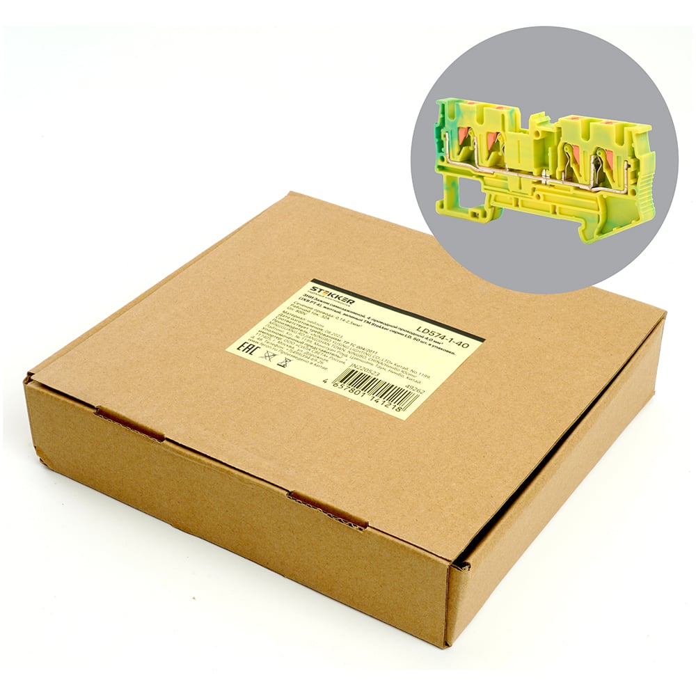 Пружинный 4-проводной проходной зажим STEKKER ЗНИ - 4 ,jxb pt 4 ...