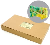 Пружинный 3-проводной проходной зажим STEKKER ЗНИ - 4 ,jxb pt 4 tw , желтый, зеленый ld573-1-40, 49260