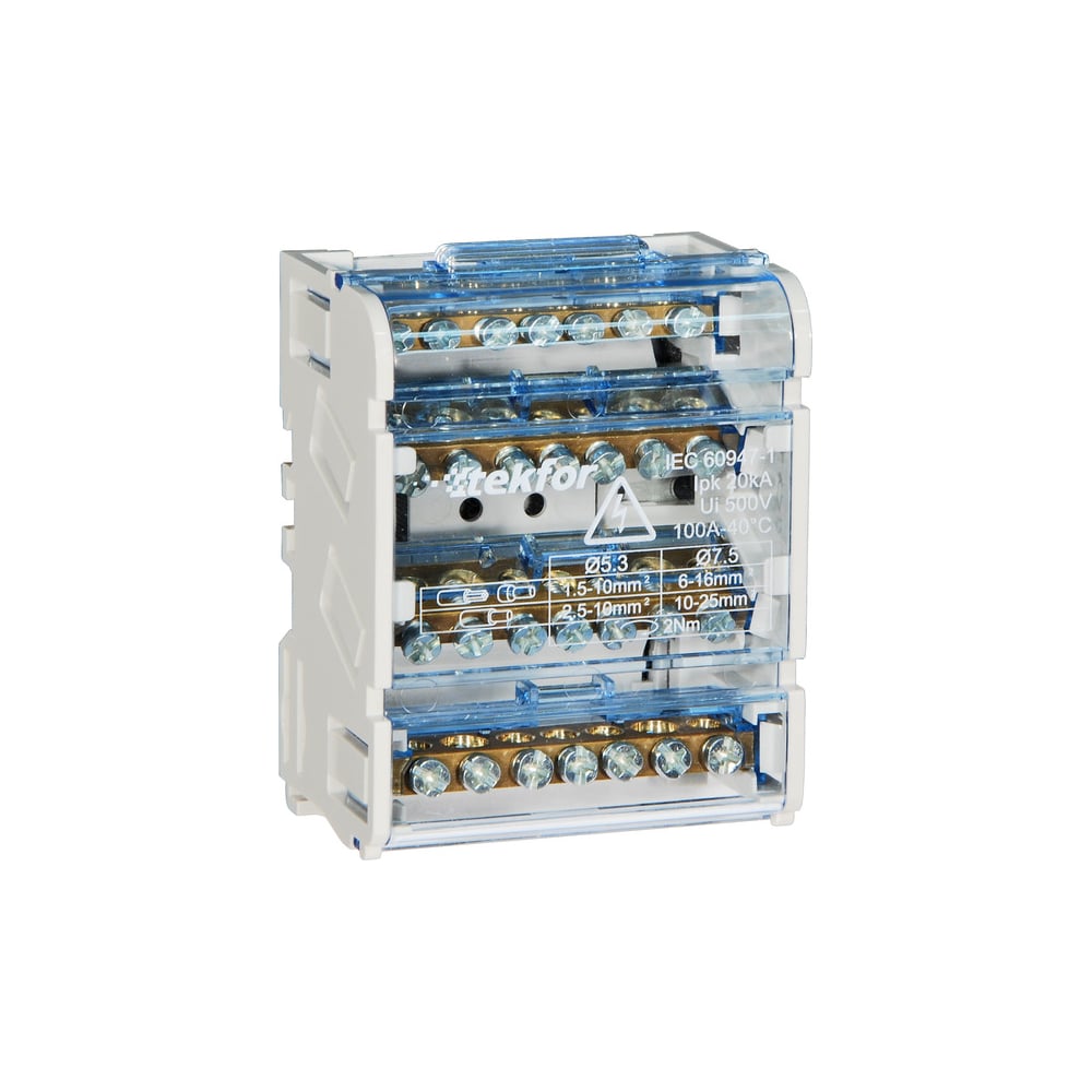 Шина Tekfor нулевая в корпусе на DIN-рейку SNK-2-4-07 06-09-004 ...