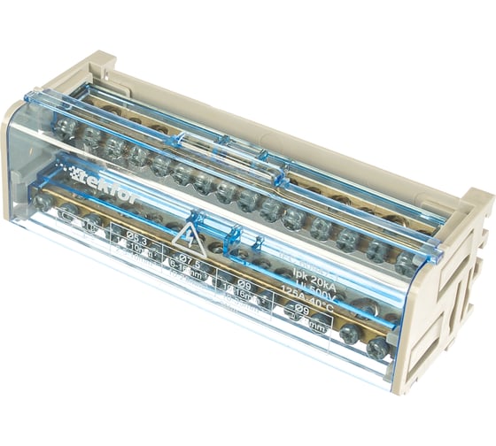 Шина Tekfor нулевая в корпусе на DIN-рейку SNK-2-2-15 06-09-003