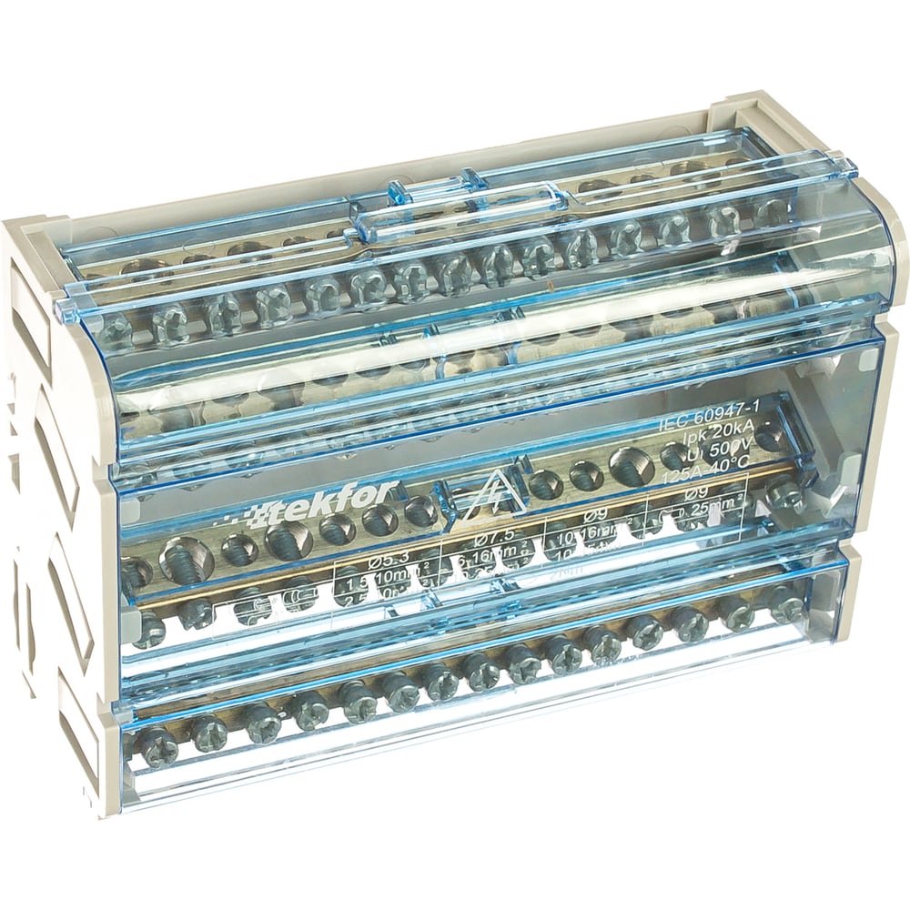Шина Tekfor нулевая в корпусе на DIN-рейку SNK-2-4-15 06-09-006 ...