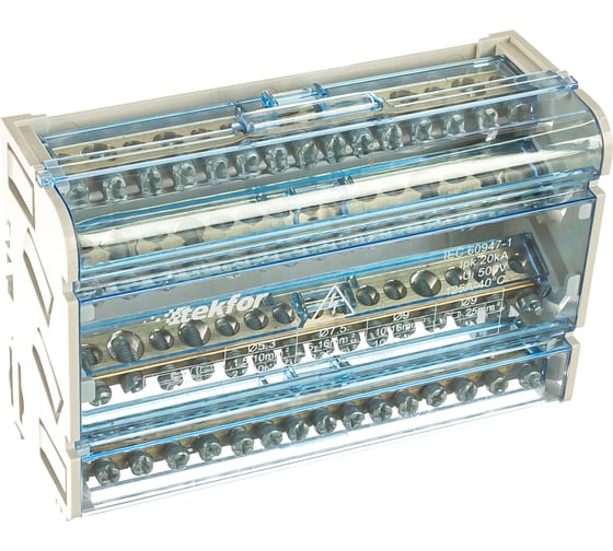 Шина Tekfor нулевая в корпусе на DIN-рейку SNK-2-4-15 06-09-006 1