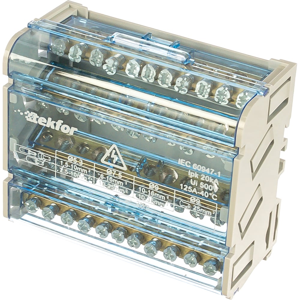 Шина Tekfor нулевая в корпусе на DIN-рейку SNK-2-4-11 06-09-005 ...
