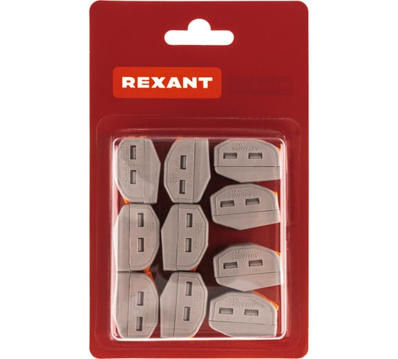 Универсальная клемма REXANT СМК 222-414, 4-проводная, серая, 0,08-2,5/4 мм2, 10 шт. 07-5254-4-10