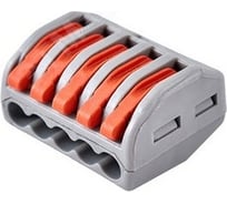 Соединительная клемма Electrodeel 5-контактная (6шт) диапазон сечений 0,08-4,0 мм2. номинальный ток/напряжение: 32а/400в. упаковка: блистер ED 222-415-b6
