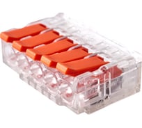Соединительная клемма Electrodeel 5-контактная (6шт) диапазон сечений 0,5-6,0 мм2. номинальный ток/напряжение: 41а/450в. упаковка: блистер ED 230-615-b6