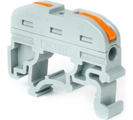 Соединительная проходная клемма HLT 1 полюс на DIN-рейку СК-411-1 0.4-2.5мм² и 0.5-4.0мм² 50 шт 081-19-017