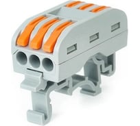 Соединительная проходная клемма HLT 3 полюс на DIN-рейку СК-413-3 0.4-2.5мм² и 0.5-4.0мм² 081-19-019